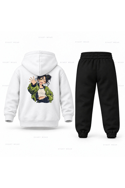 SVART WEAR طقم بدلة رياضية للأطفال مطبوعة من KPop Demon Hunters Zoey Selam Ver