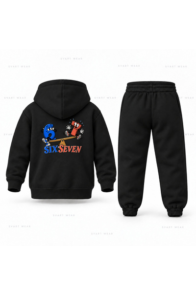 SVART WEAR طقم بدلة رياضية للأطفال مطبوع عليه Six Seven 67 Rocking Horse