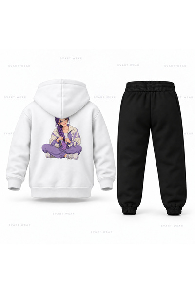 SVART WEAR طقم بدلة رياضية للأطفال مطبوع عليها KPop Demon Hunters Rumi Sakin