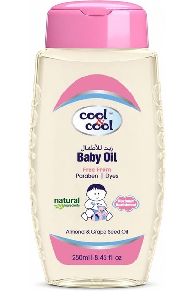 COOL & COOL Baby Oil - 250ML - Paraben Free,Enriched with Vitamin E and Grape...