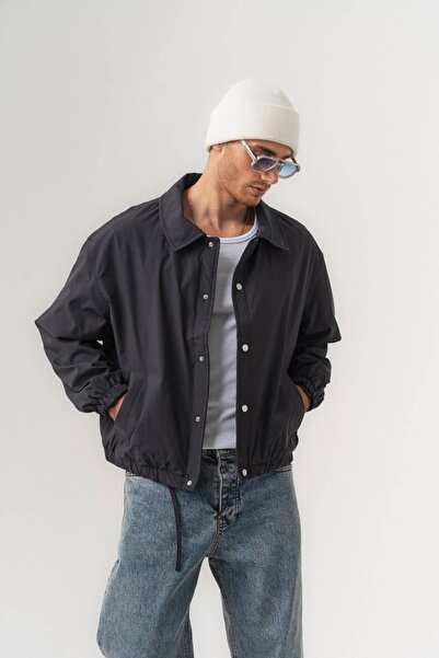 go gang own Lockfit Men's Coat with Zipper Collar and Adjustable Waist Elastic