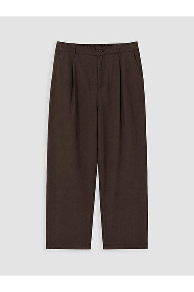 LC Waikiki Vizyon New Season Brown Loose Fit Men's Pleated Trousers