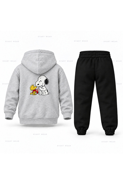 SVART WEAR طقم بدلة رياضية للأطفال مطبوع عليها سنوبي ديكس