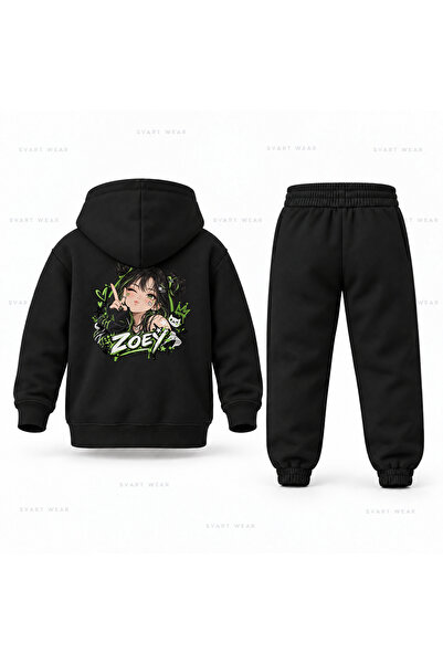 SVART WEAR طقم بدلة رياضية للأطفال مطبوع عليه KPop Demon Hunters Zoey Saka