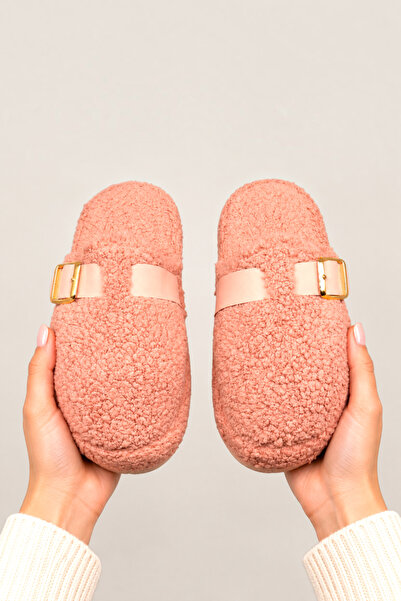 HFKY Women's Belted House Slippers. Plush Silent Sole Slippers