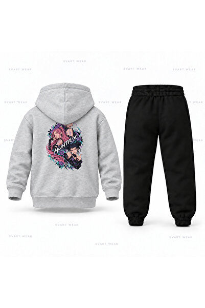 SVART WEAR طقم بدلة رياضية للأطفال مطبوع عليها صورة KPop Demon Hunters Uclu