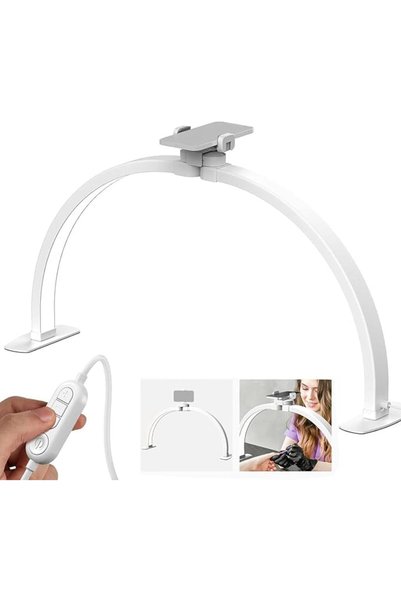 Neelabil 23" Half Moon Nail Lamp 30W, Foldable LED Desk Arc Light
