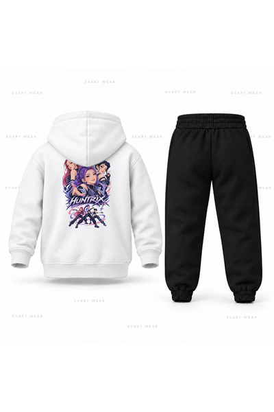 SVART WEAR طقم بدلة رياضية للأطفال مطبوعة من KPop Demon Hunters Huntrix Dort ...