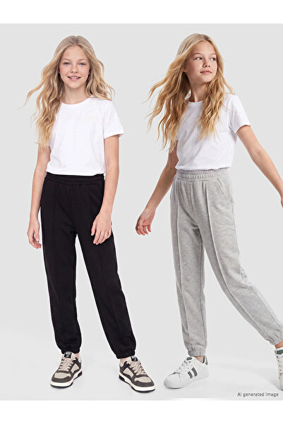 LC Waikiki Girl's Black Knitted Pants