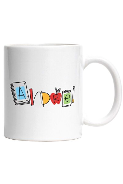 INOVATIX Cana alba personalizata,Numele Andrei,si Amuzant,Curios,Sociabil,Gal...