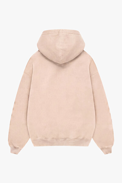 Sekizbiraltı Urban Legend Baskılı Bej Oversize Unisex Hoodie