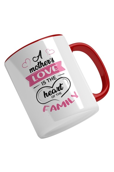 INOVATIX Personalized white mug, A Mother's Love Is The Heart Of The Family, ...