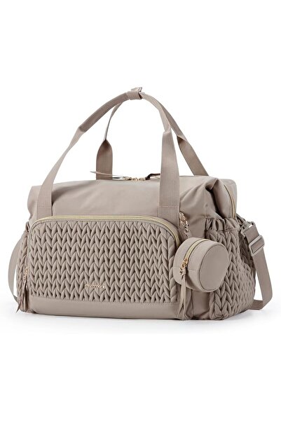 Elunivellassa Khaki Diaper Bag Tote - Large Capacity Travel & Hospital Bag, B...