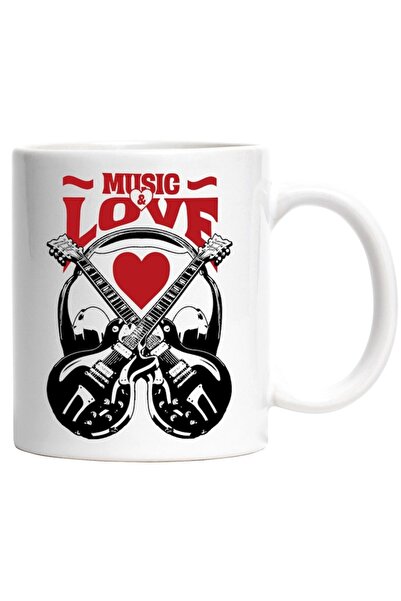 INOVATIX Προσαρμοσμένο λευκό καλάμι, Love & Music, Κιθάρα, Casti, Καρδιά, Λάτ...