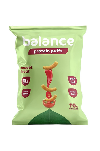 balance Protein Puffs - Sweet Heat Flavor, 15g Protein, Oven Baked, 70g per P...