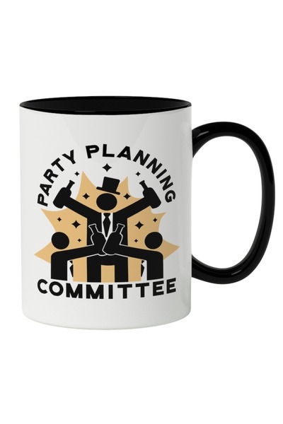 INOVATIX Cana alba personalizata, Party Planning Committee,Silueta Om Cu Pala...