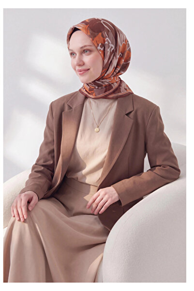 Silk Home Soft Scarf Painterly Floral Brown