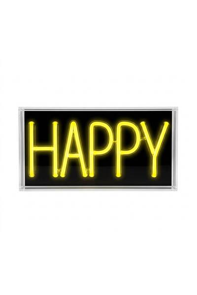 Absolu Chic Decorațiune luminoasă tip neon LED „HAPPY”, Absolu Chic, casetă a...