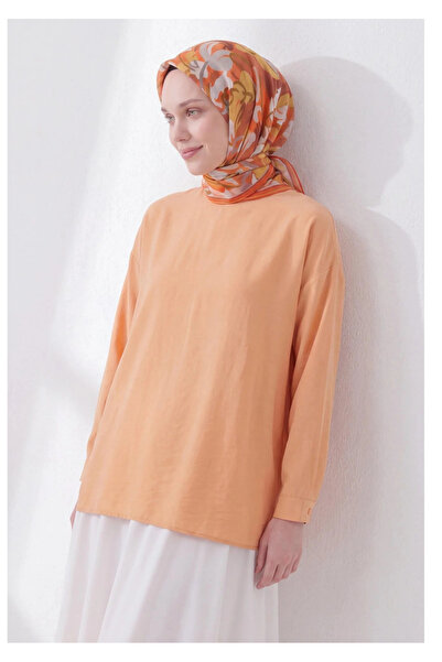 Silk Home Soft Scarf Painterly Floral Dark Orange