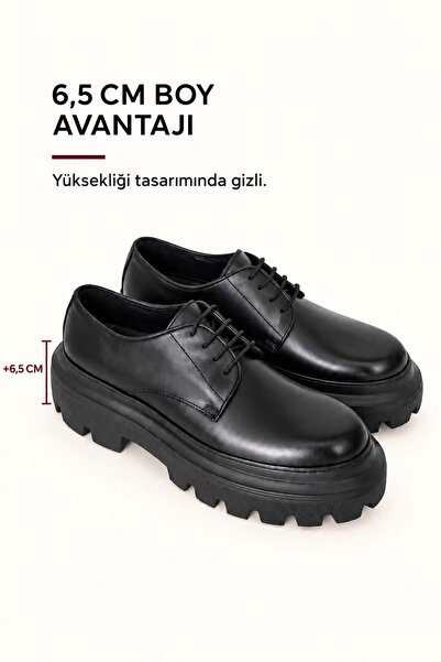 VARNAS Erkek Siyah Hakiki Deri Bağcıklı Kalın Taban Ayakkabı – Andrea