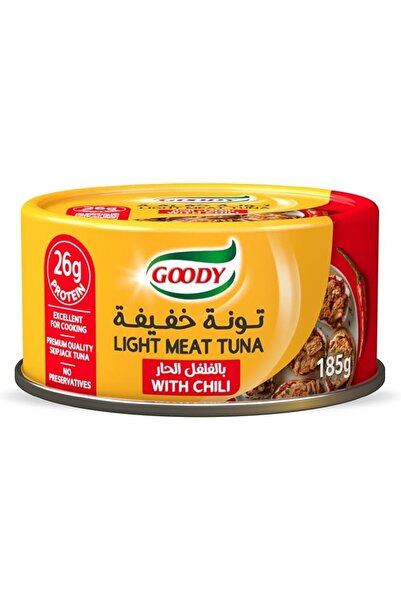 Goodyfon تونة جودي الخفيفة مع الفلفل الحار، 185 جرام، مناسبة للطهي، تحتوي على...