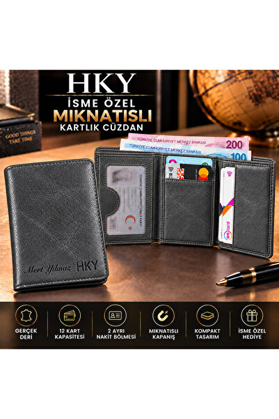 HKY Genuine Leather Magnet Men's Wallet