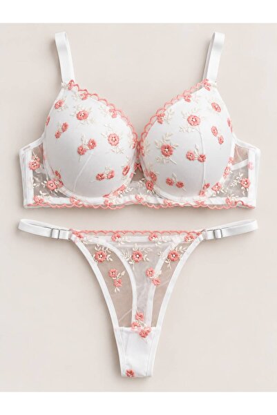 Softwearr Women's Floral Patterned Supportive Bra Set (Slim Fit)