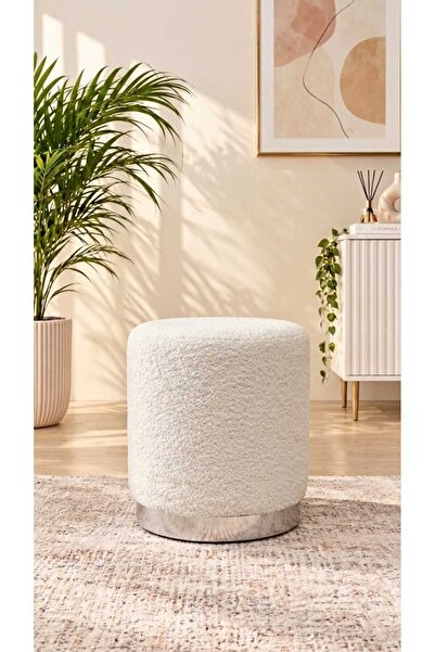 Kırçova Tekstil Peluş Çok Amaçlı Dekoratif Puf koltuk Dekoratif Puf