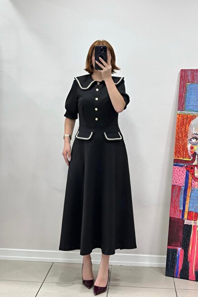 Pulli Collection فستان مودال بيبي ياكا باللون الأسود