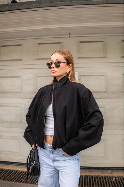 Avera Women's Zippered Casual Comfortable Thick Premium Bomber Jacket Cardigan