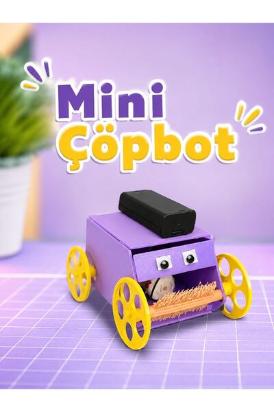 Genel Markalar Mini ÇöpBot Robotik STEM Eğitim Seti – Motorlu Mini Çöp Toplam...