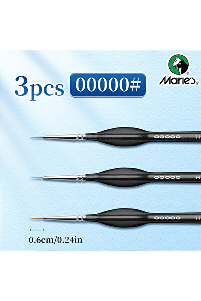 Choice 3pcs 00000 Marie's 3pcs Fine Tip Paint Brushes Set for Acrylic Paintin...