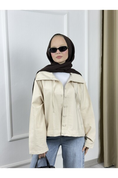 Sovel Tb177 Women's Wide Collar Waist-Tie Crop Jacket