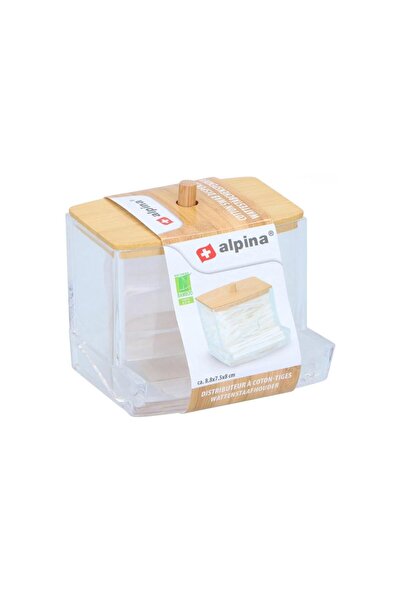 Alpina Switzerland Δοχείο οργάνωσης μπάνιου για μπατονέτες με καπάκι από μπαμ...