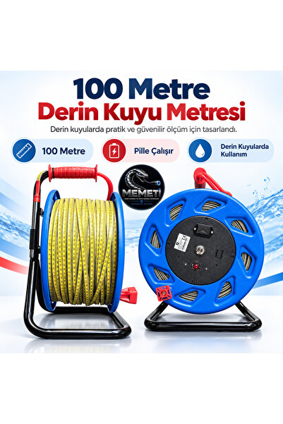 YS-3841 Derin Kuyu Su Seviyesi Ölçer 100-200-300 Metre Profesyonel Düdük Metre