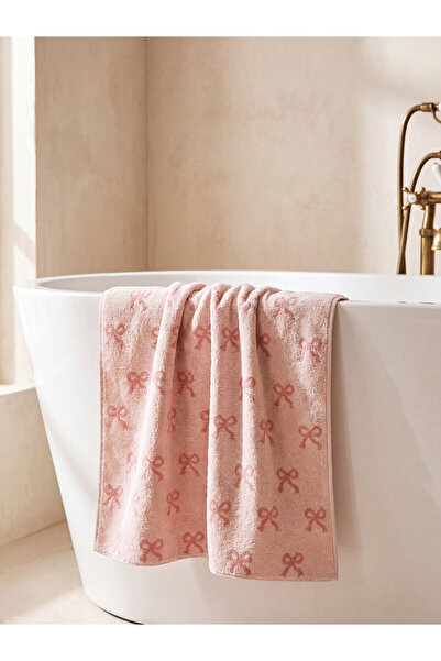 LC Waikiki Two Mt Shop Quality Lcw Home Pink Curl Patterned Bath Towel