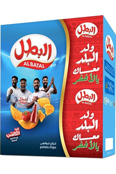 Al Batal رقائق البطاطس بنكهة الكاتشب، 23 جرام (12 عبوة)