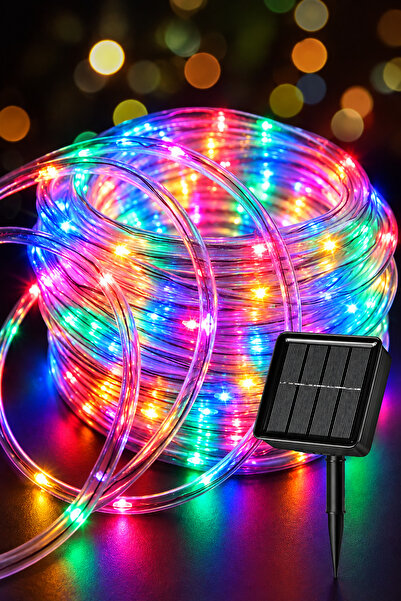 ROBEVE Güneş Enerjili Solar LED Halat Işık RGB Led Işık Yılbaşı Işık 10 Metre...