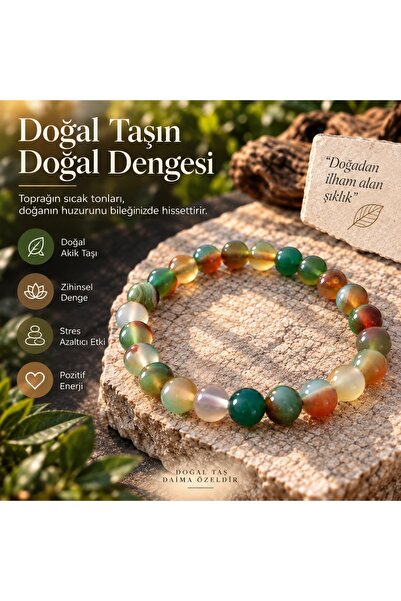 Liacharm Natural Stone Green and Brown Agate Bracelet |   Handmade Stylish De...