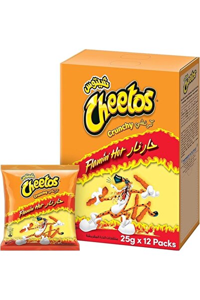Cheetos وجبات خفيفة مقرمشة حارة للغاية 12 × 25 جرام