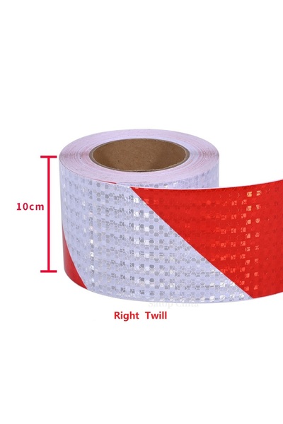 Choice شريط عاكس WR-R-10CM بطول 5 أمتار، أحمر وأبيض، مقاوم للماء وذاتي اللصق