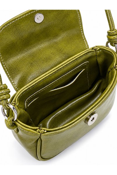 Nura Collection Women's Mini Flap Crossbody Bag - Oil Green