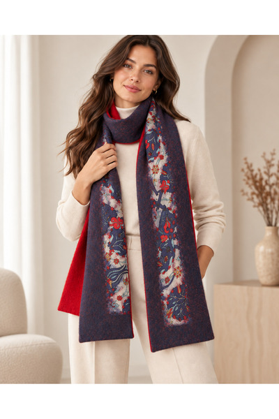 Özgüneş4c Gecenin Tutkusu Bordo Gece Mavisi 180 x 30-35 cm Çift Renkli Keçe İ...