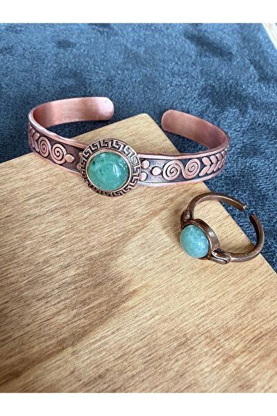 Rupen Kraft 100% Copper Ring Bracelet with Natural Stones, Handcrafted Copper...