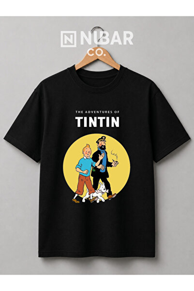 NUBAR CO. Tricou Tin Tin Vintage Retro Unisex din bumbac premium cu design sp...