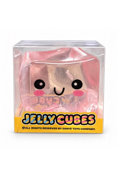 Generic Brand Jucărie antistres Squishy cuburi gelatinoase, roz transparent