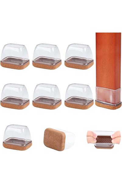 X SPRING Rectangle Chair Leg Floor Protectors, 8 Piece Set of Durable Silicon...