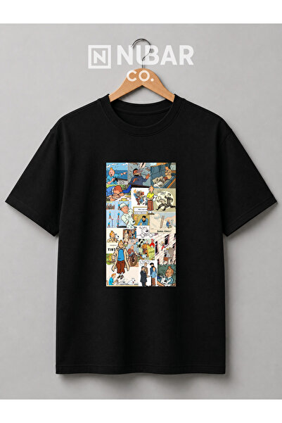 NUBAR CO. Μπλουζάκι Tin Tin Vintage Retro Unisex από βαμβάκι υψηλής ποιότητας...