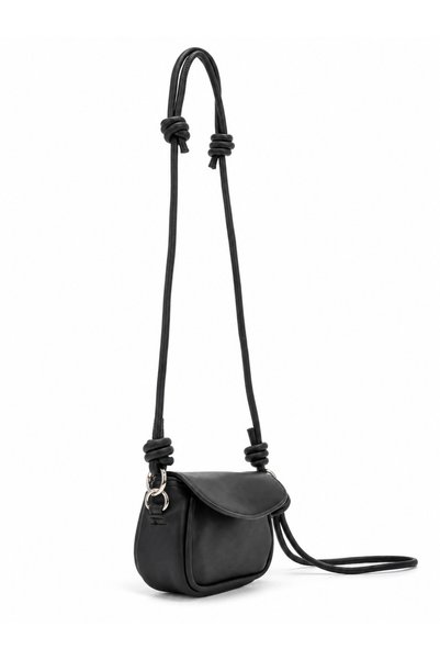 Nura Collection Women's Mini Flap Crossbody Bag - Black