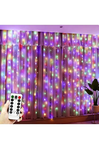 mtaha 3X3M Colorful Led Curtain Light for Events - 8 Lighting Modes with Remo...
